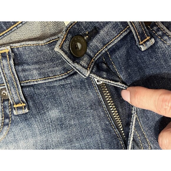 RAG & BONE Women Distressed Jeans 27 THE DRE BOYFRIEND Low Rise Blue - Picture 7 of 16